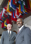 World Food Prize winners Philip Nelson, at left, and Gebisa Ejeta.