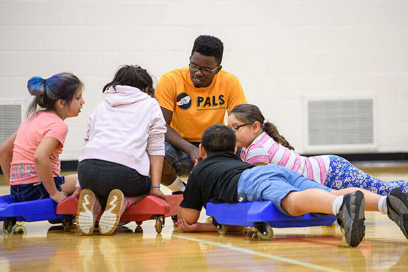 PALS campers learn about upper body strength